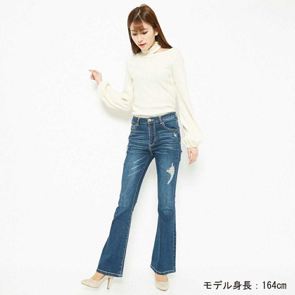 デニムダメージフレアパンツ | GORGE