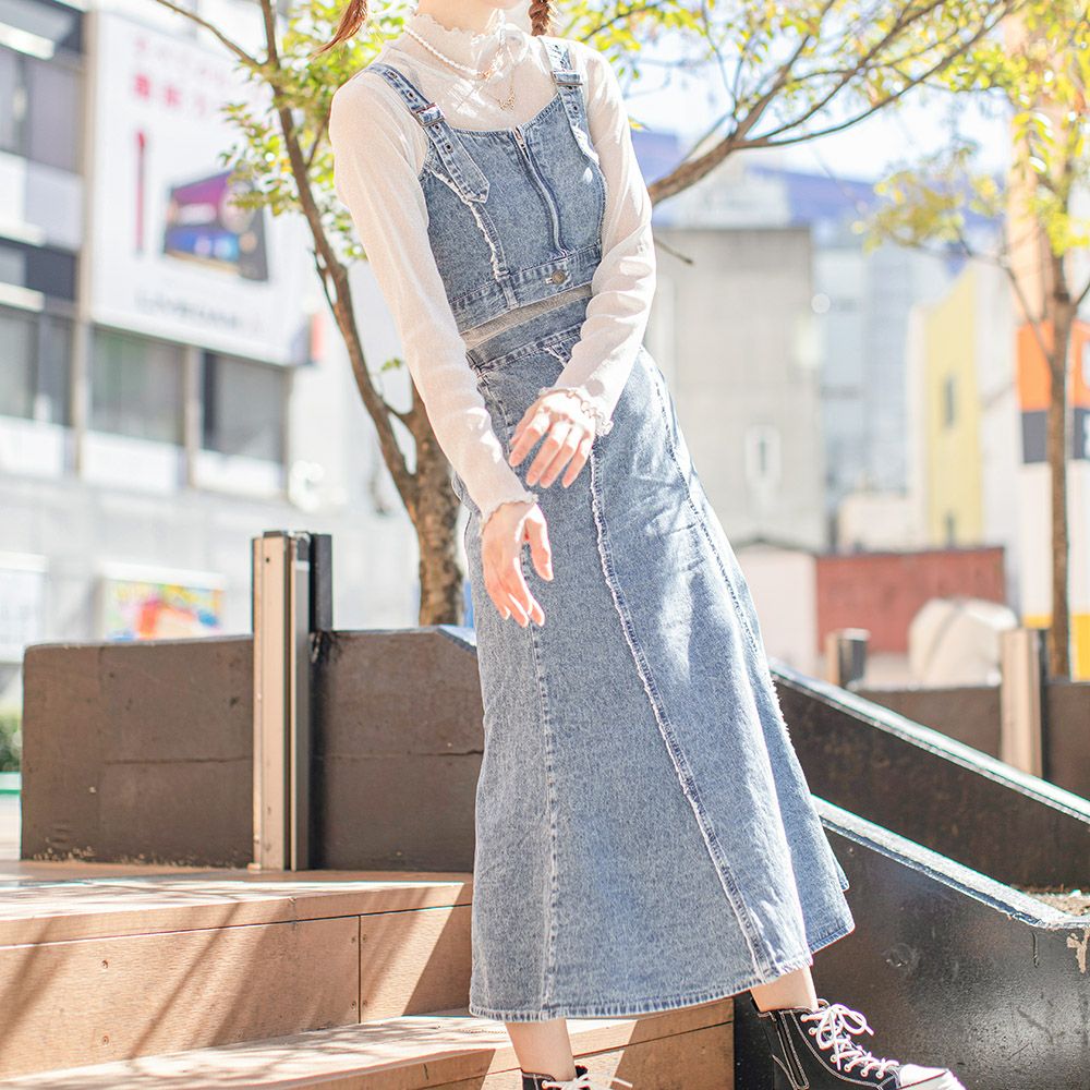 アメリカ古着　オシュコシュペイントデニムスカート ハンドメイド パッチ刺繍 デニムスカート - 古着屋グレープフルーツ