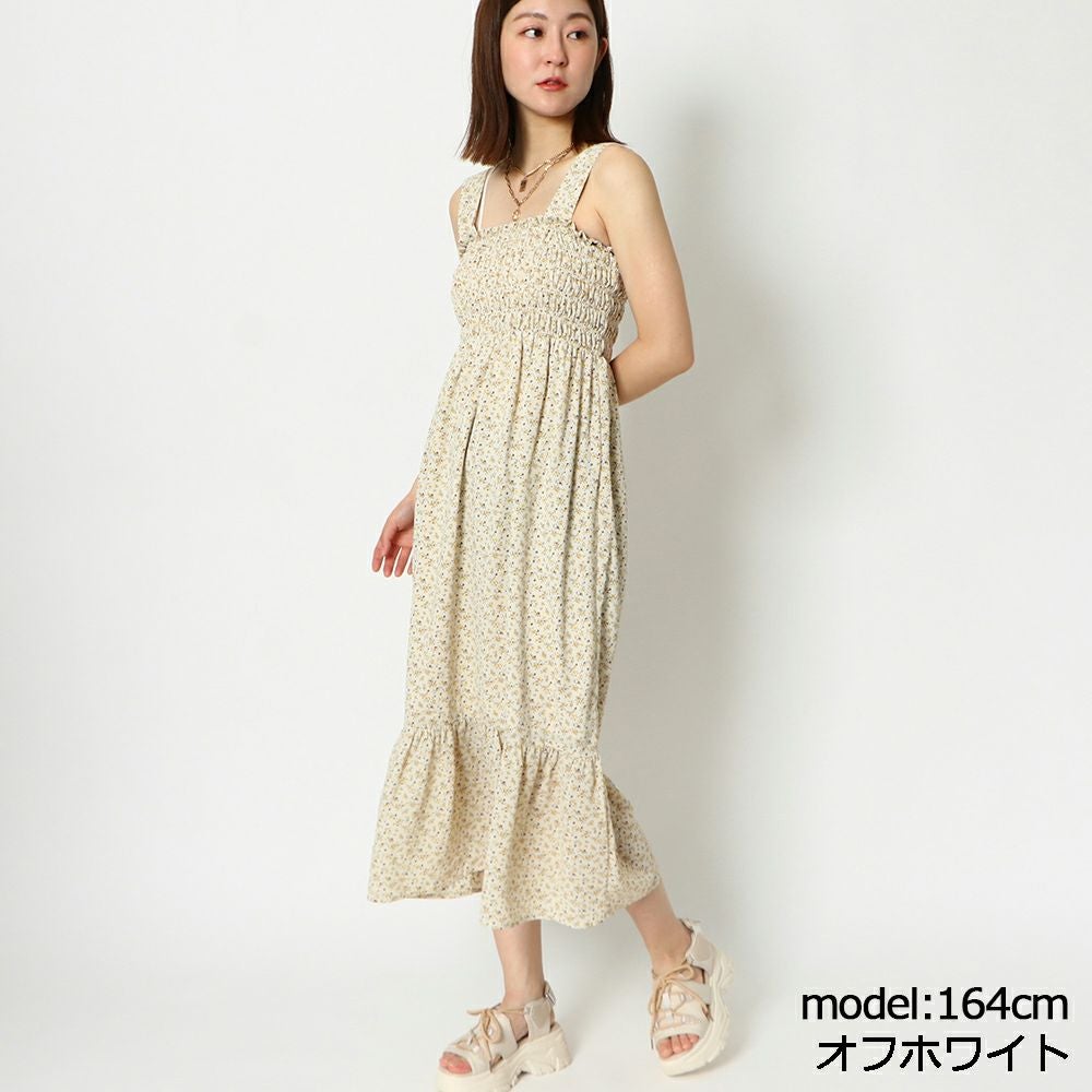 美品♡22SS アルアバイル 小花柄 マキシ丈 ワンピース ベルト フリル 2 選べる2丈】柄アソートフリルデザインワンピース【お客様企画