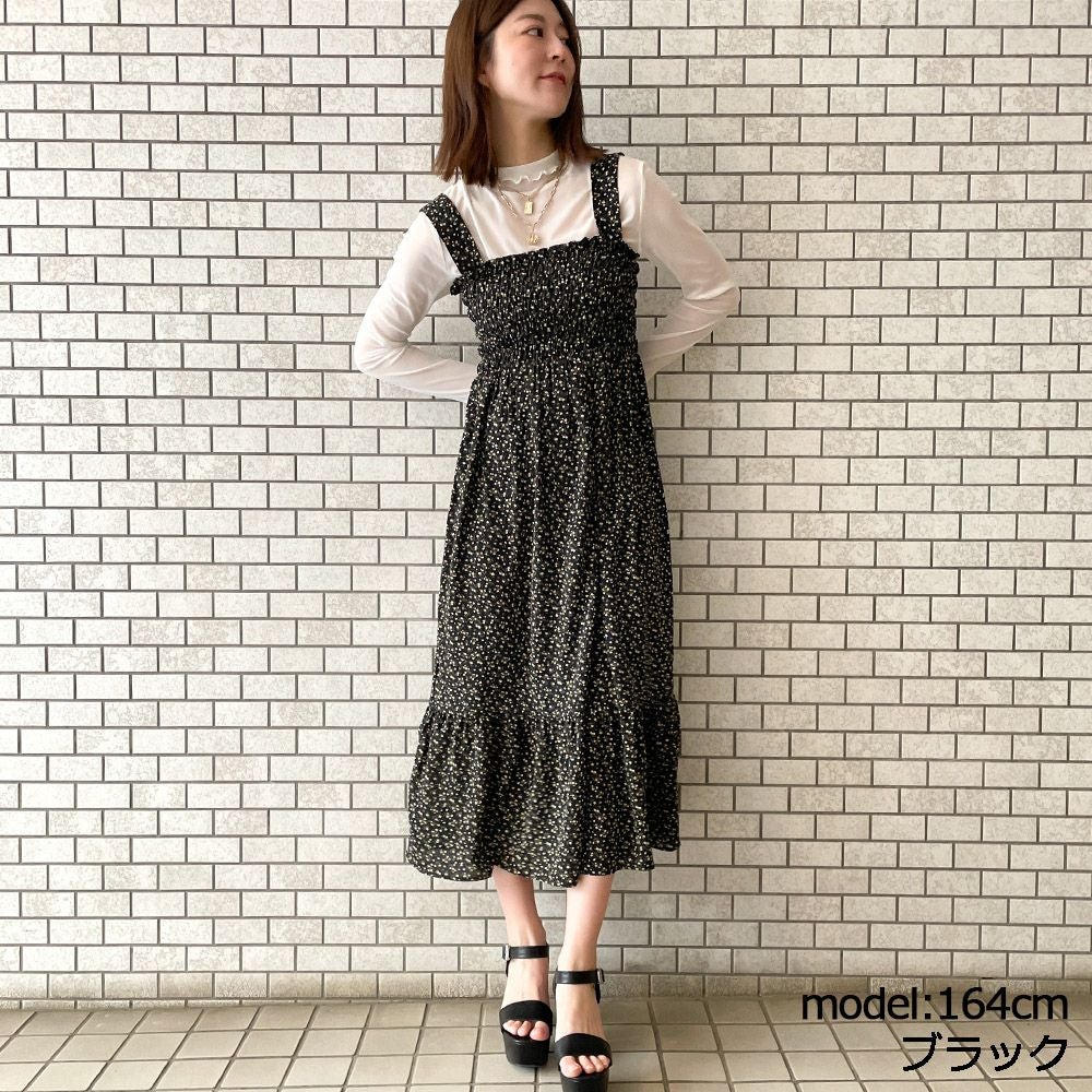 風になびく裾フリル》小花柄で魅せる旬顔ワンピ | GORGE