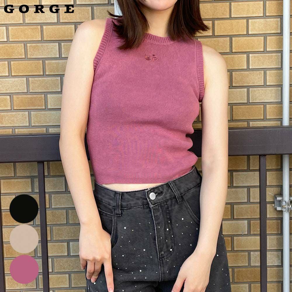 ピグメント加工×ヘルシー肌見せ》レディース ノースリーブ ニット