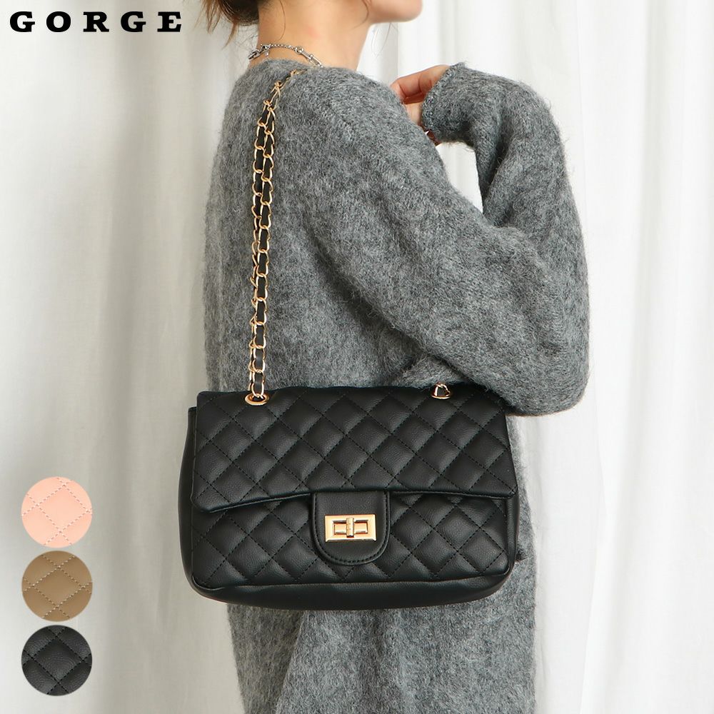 キルティング×チェーン》ルルナ2WAYショルダーBAG レディース 斜め掛け