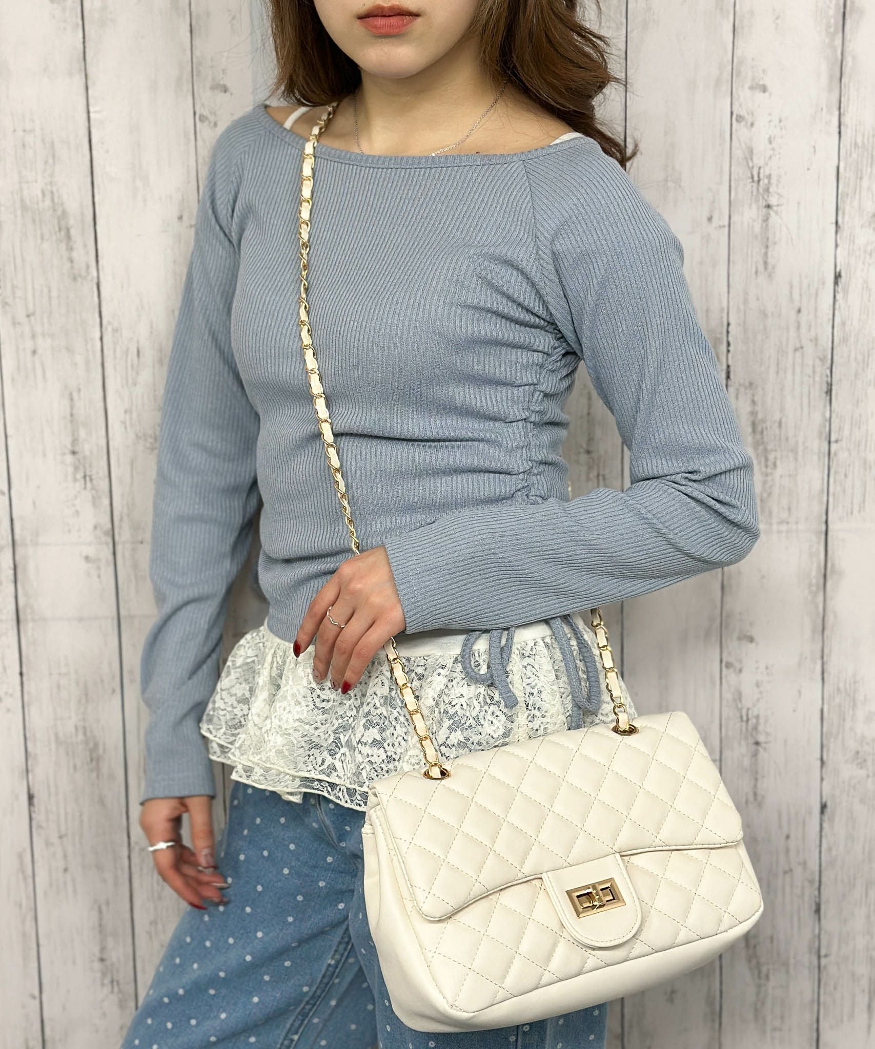 キルティング×チェーン》ルルナ2WAYショルダーBAG レディース 斜め掛け