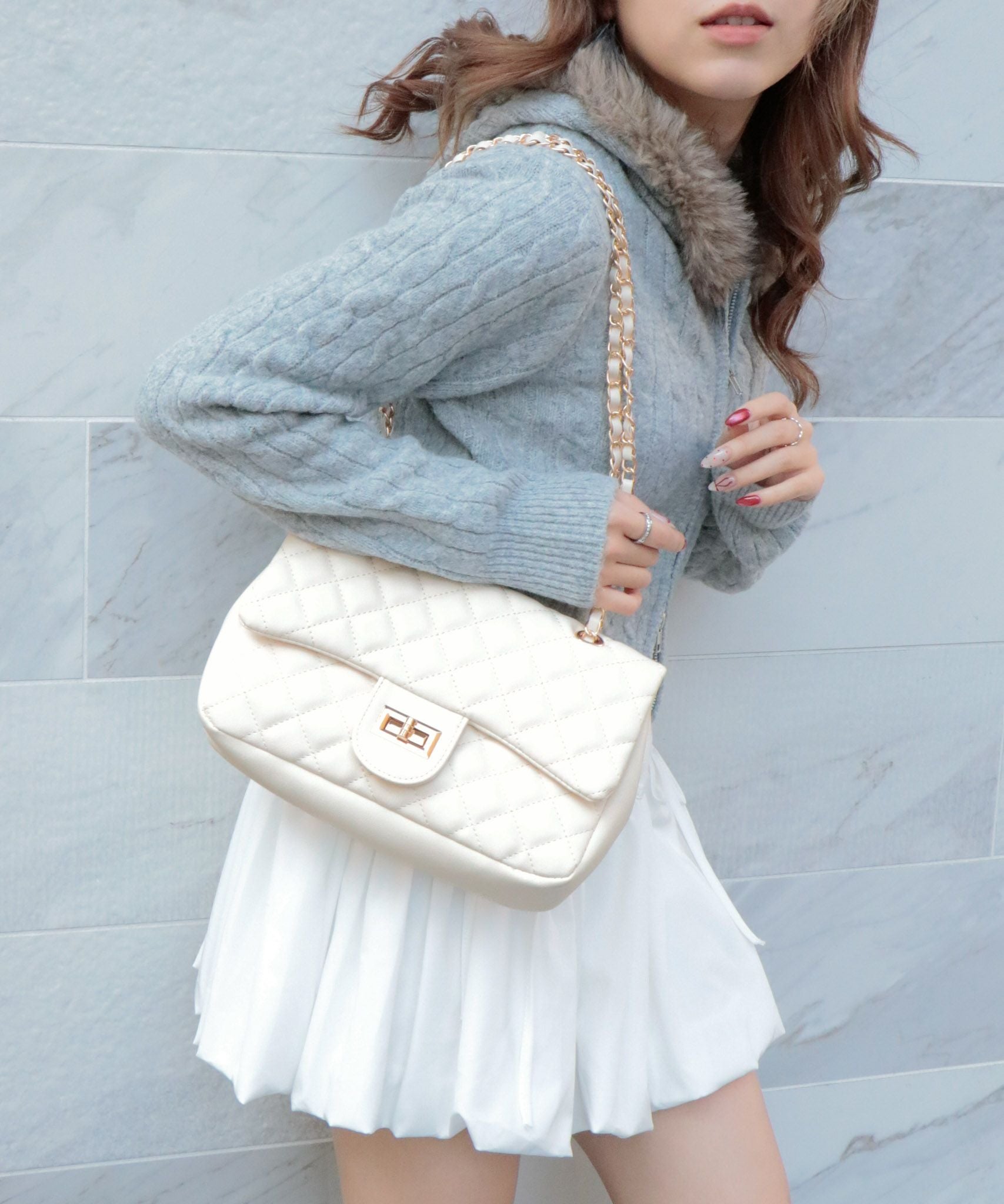 キルティング×チェーン》ルルナ2WAYショルダーBAG レディース 斜め掛け