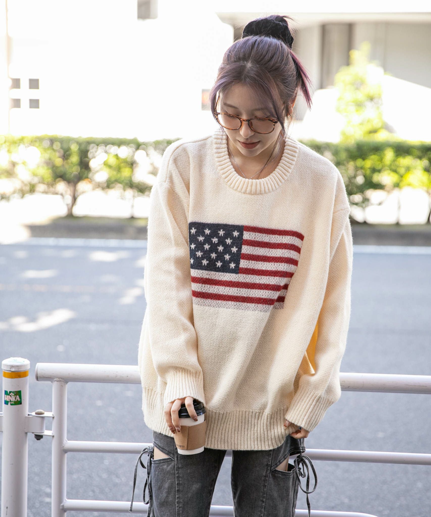 USAフラッグ×オーバーシルエット》レディース ニット セーター 主役級