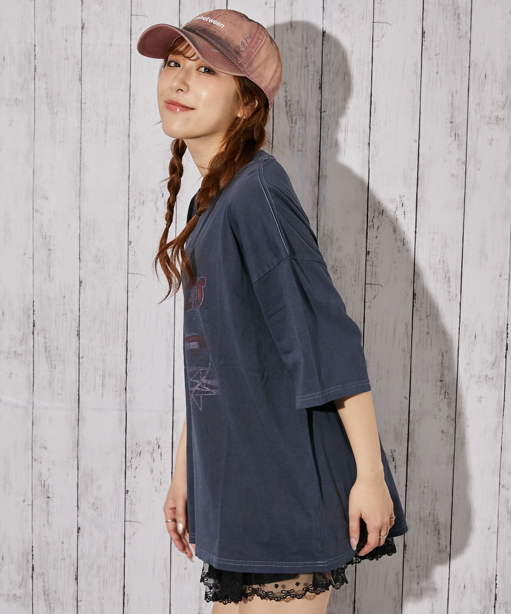 ピグメント加工×ヴィンテージ風ロゴ》ユニセックス ビッグTシャツ 半袖