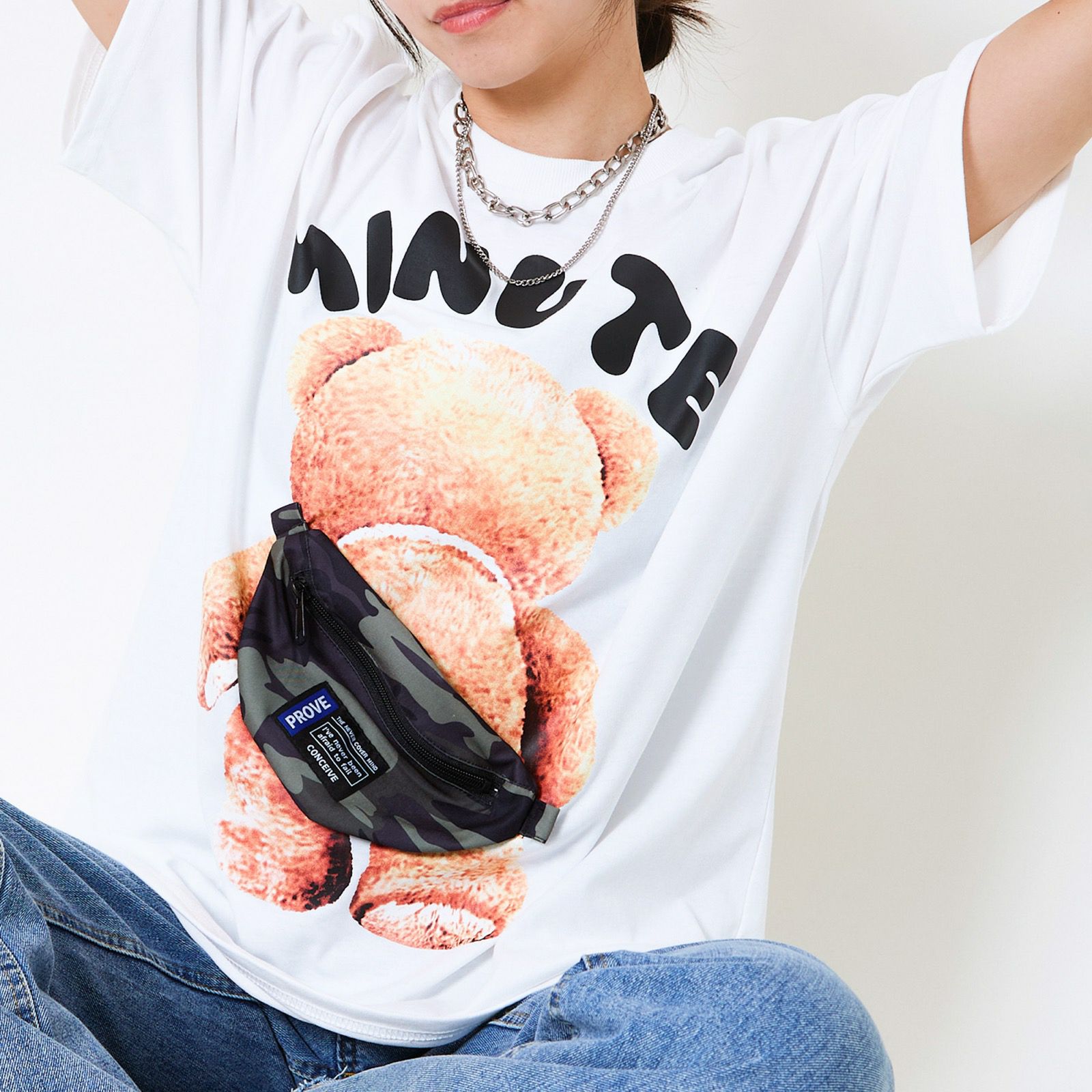 くまさん　レディース　BLK M BAGつきクマTシャツ[品番：GORW0009913]｜GORGE （ゴージ