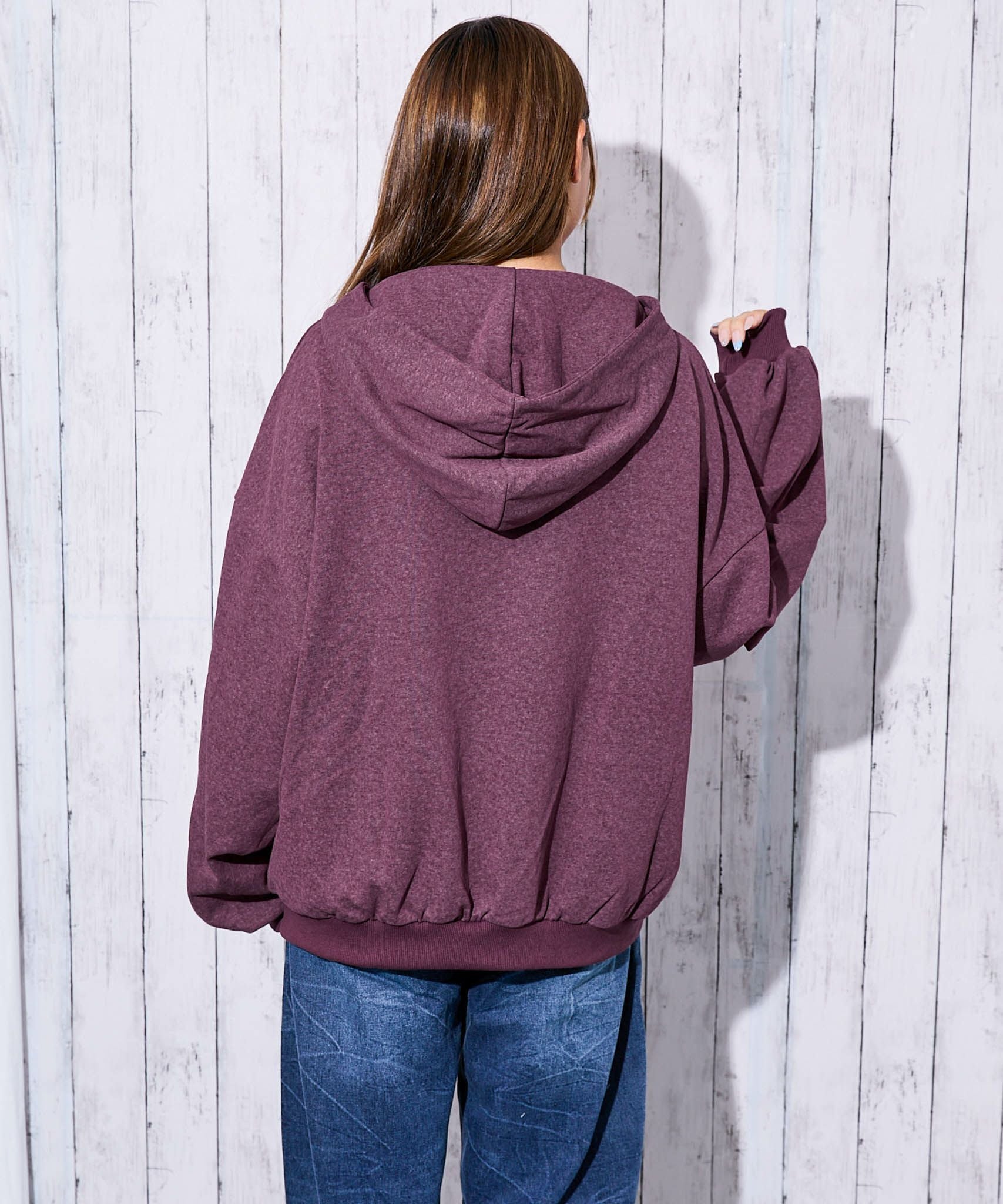 ロゴ刺繍》ピグメントZIPパーカー／立体デザイン | GORGE