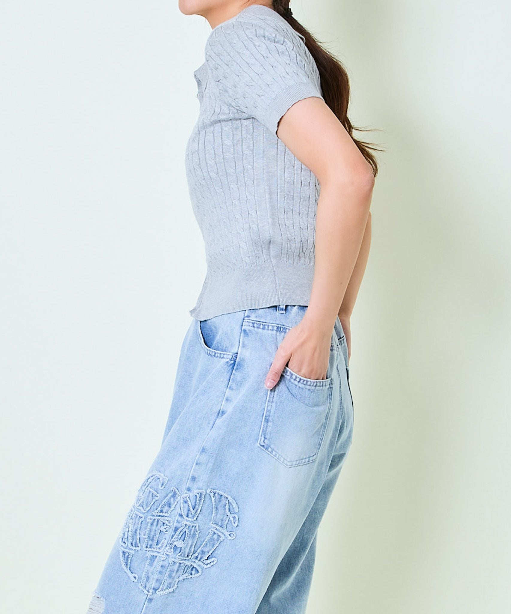ダブルジップ×ロゴ刺繍》ストリートニットトップ／WZIPカーデ | GORGE