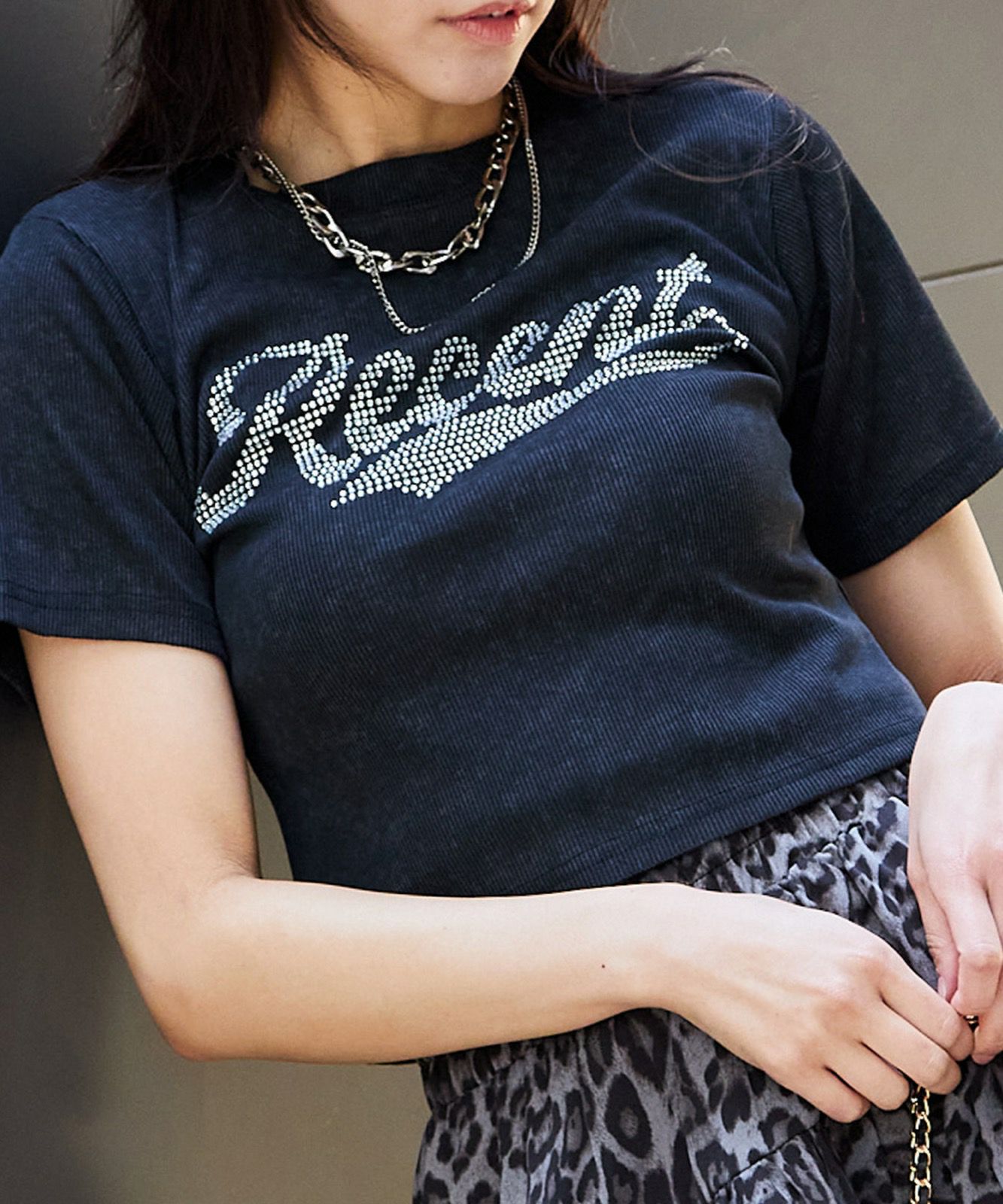 きらロゴ×短丈》ラインストーンTシャツ／Y2Kストリート | GORGE