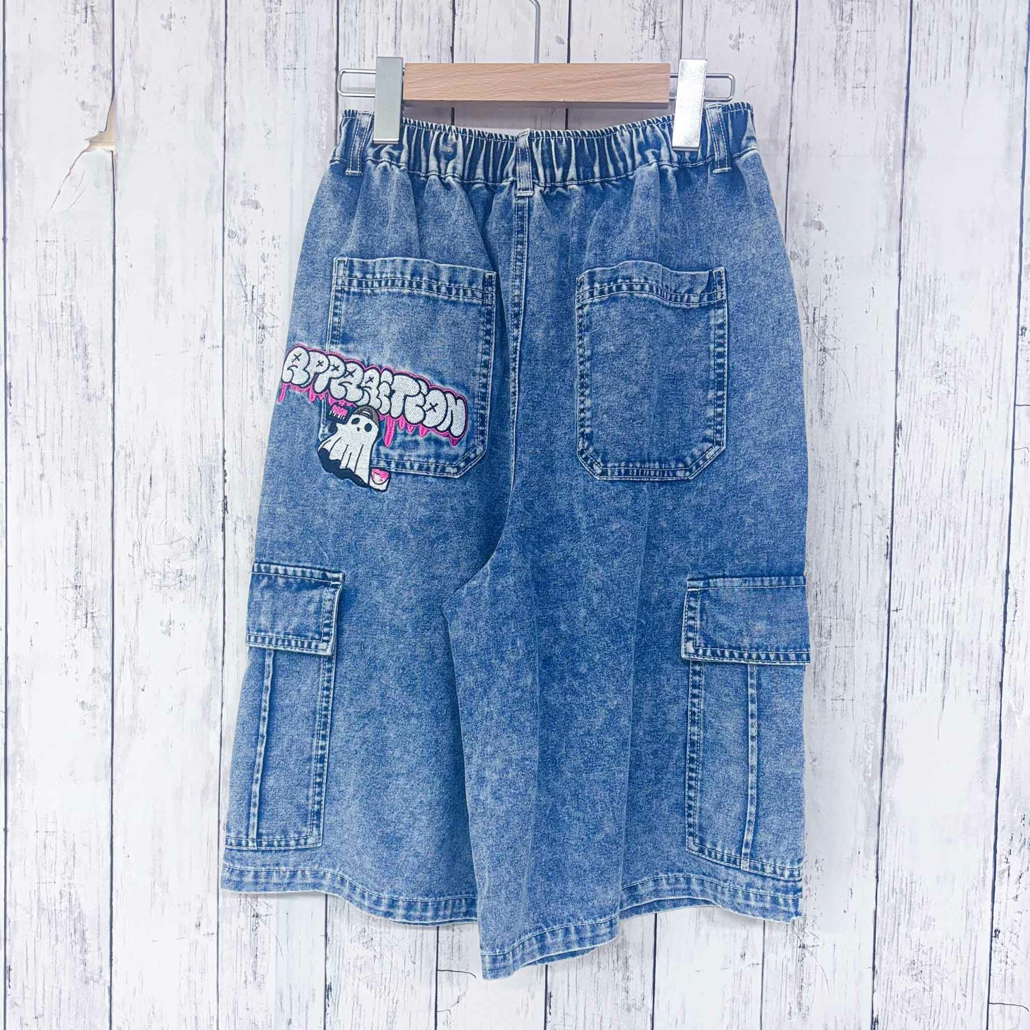 カーゴデニム刺繍ハーフパンツ | GORGE