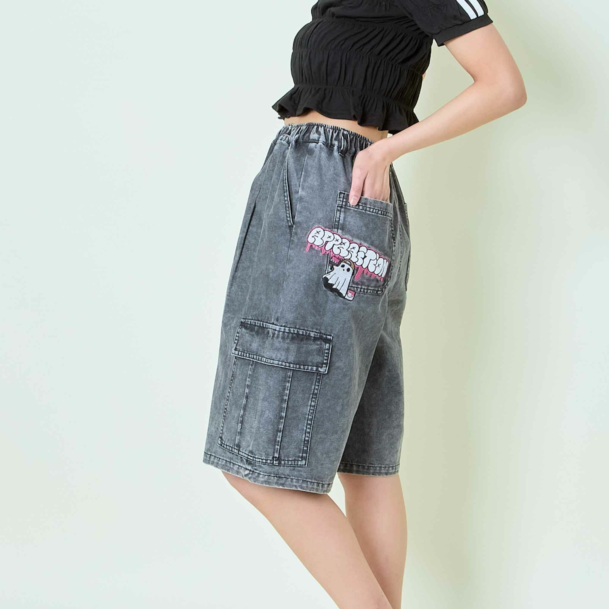 カーゴデニム刺繍ハーフパンツ | GORGE