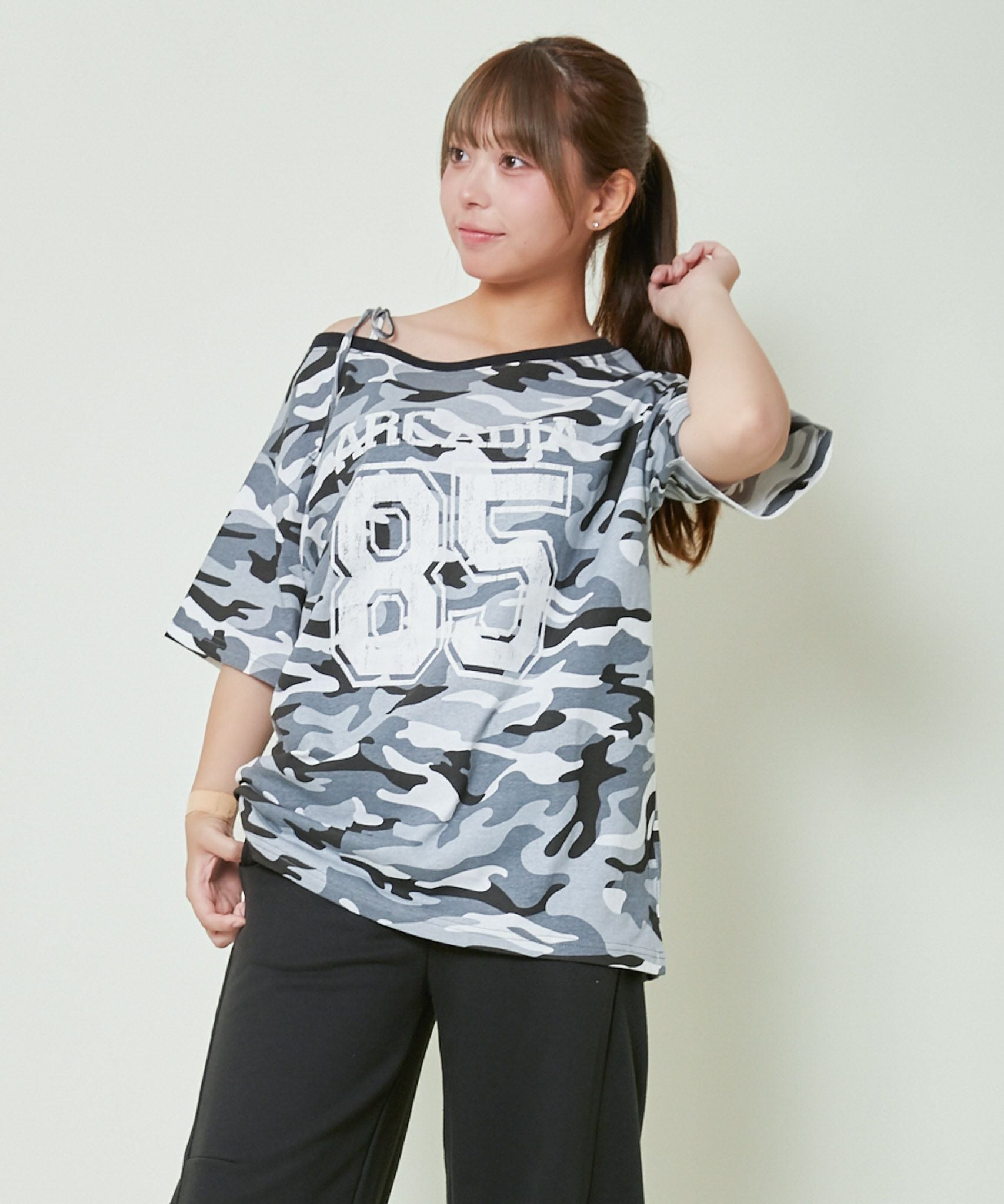 ワンショル×ロゴプリント》レディース ルーズTシャツ オーバーサイズ