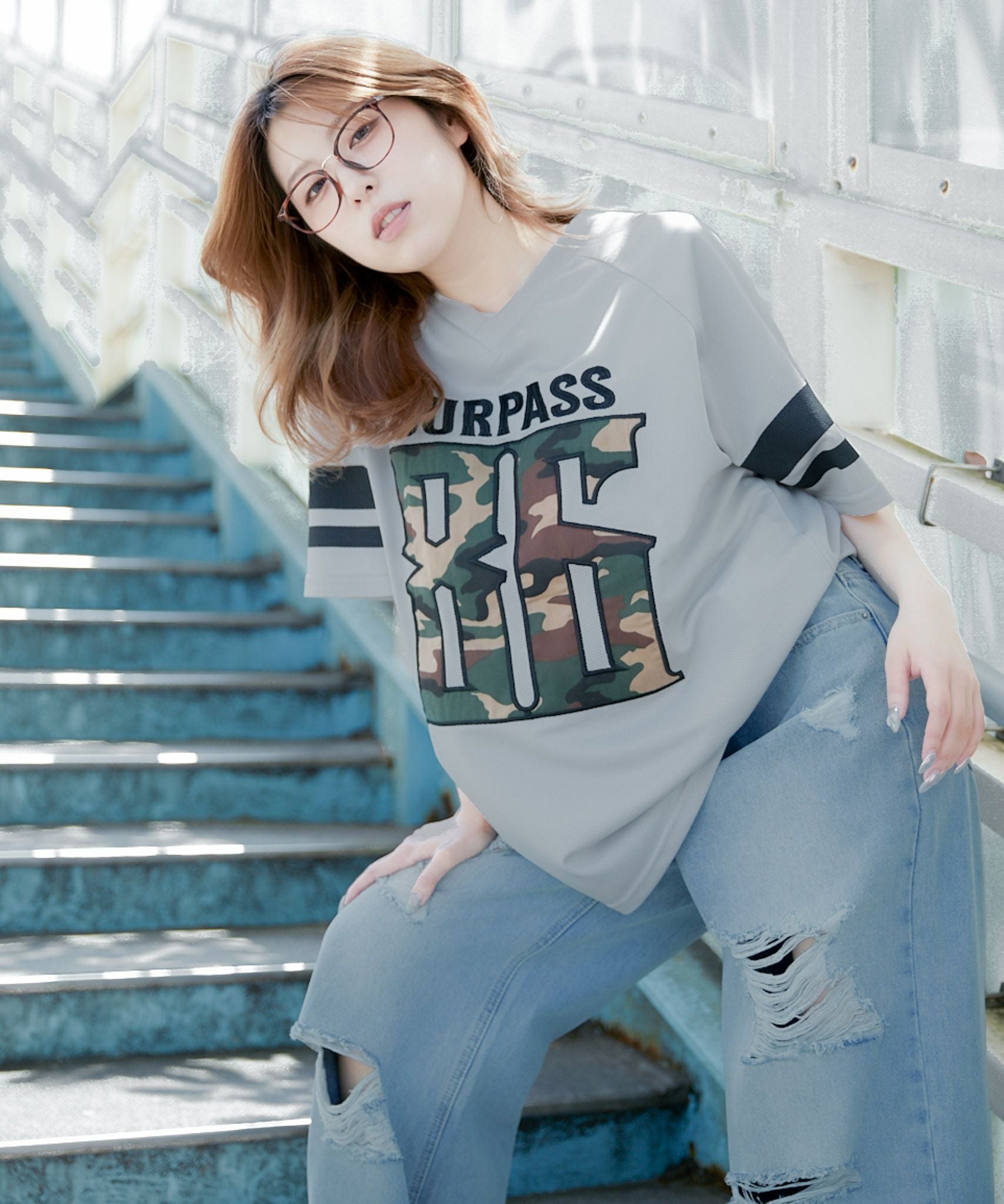 メッシュ×BIGロゴ》ナンバリングTシャツ／カジュアルストリート | GORGE