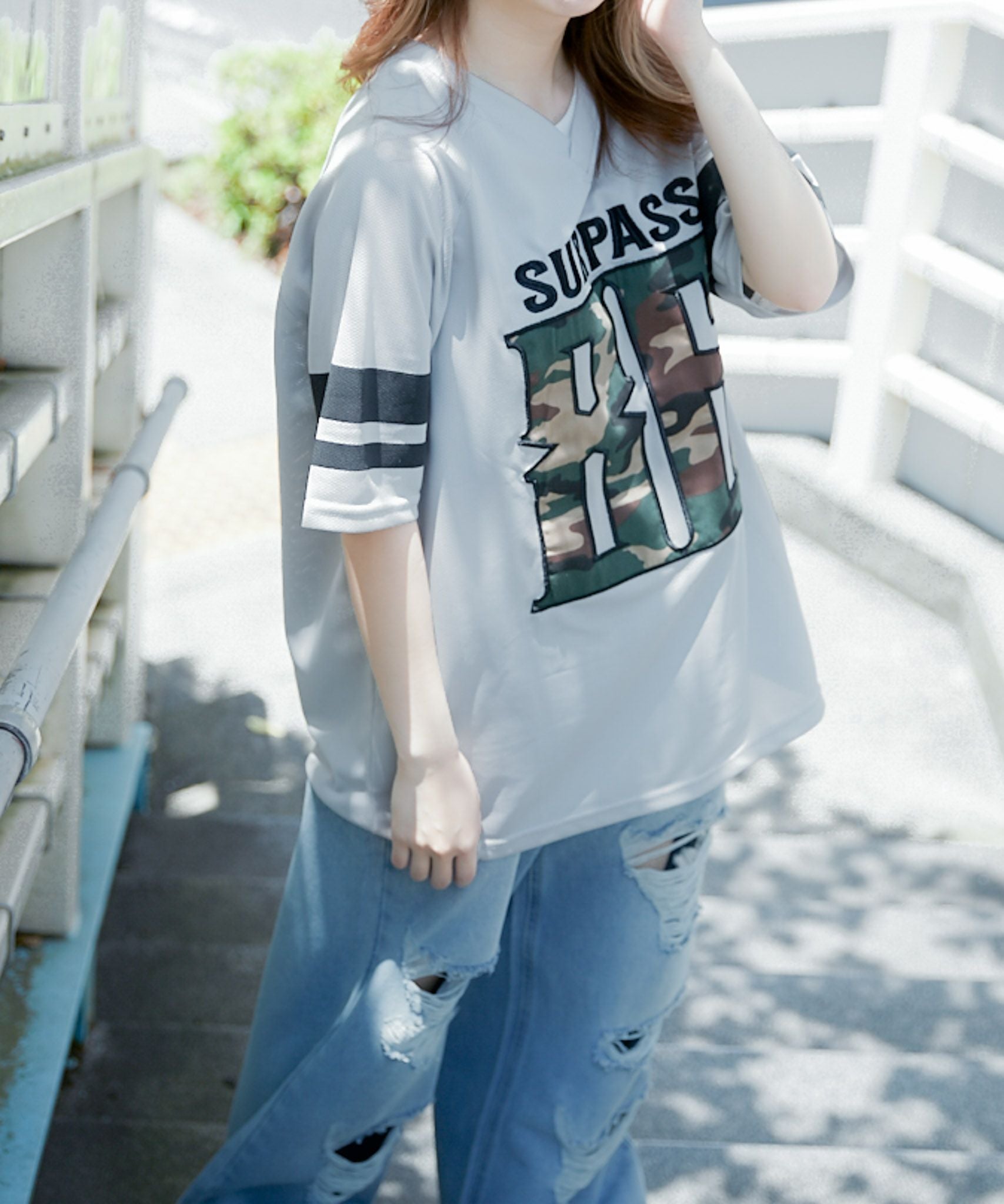 メッシュ×BIGロゴ》ナンバリングTシャツ／カジュアルストリート | GORGE