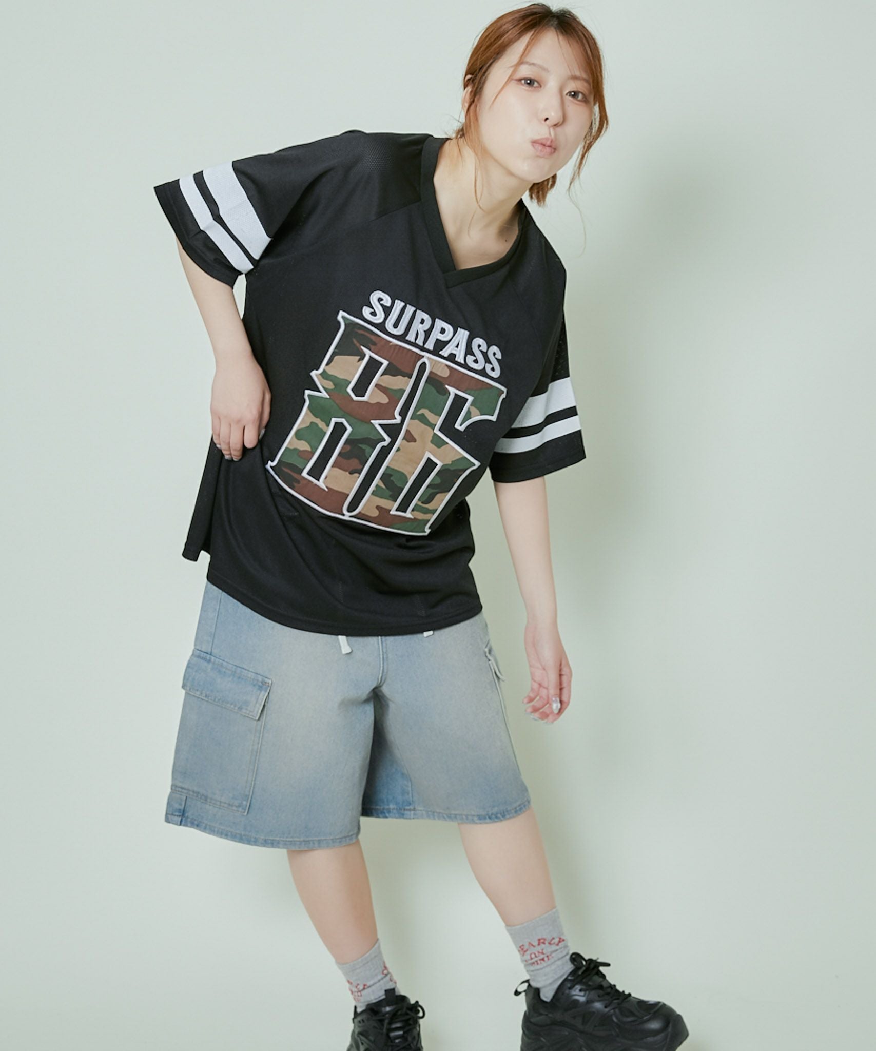 メッシュ×BIGロゴ》ナンバリングTシャツ／カジュアルストリート | GORGE