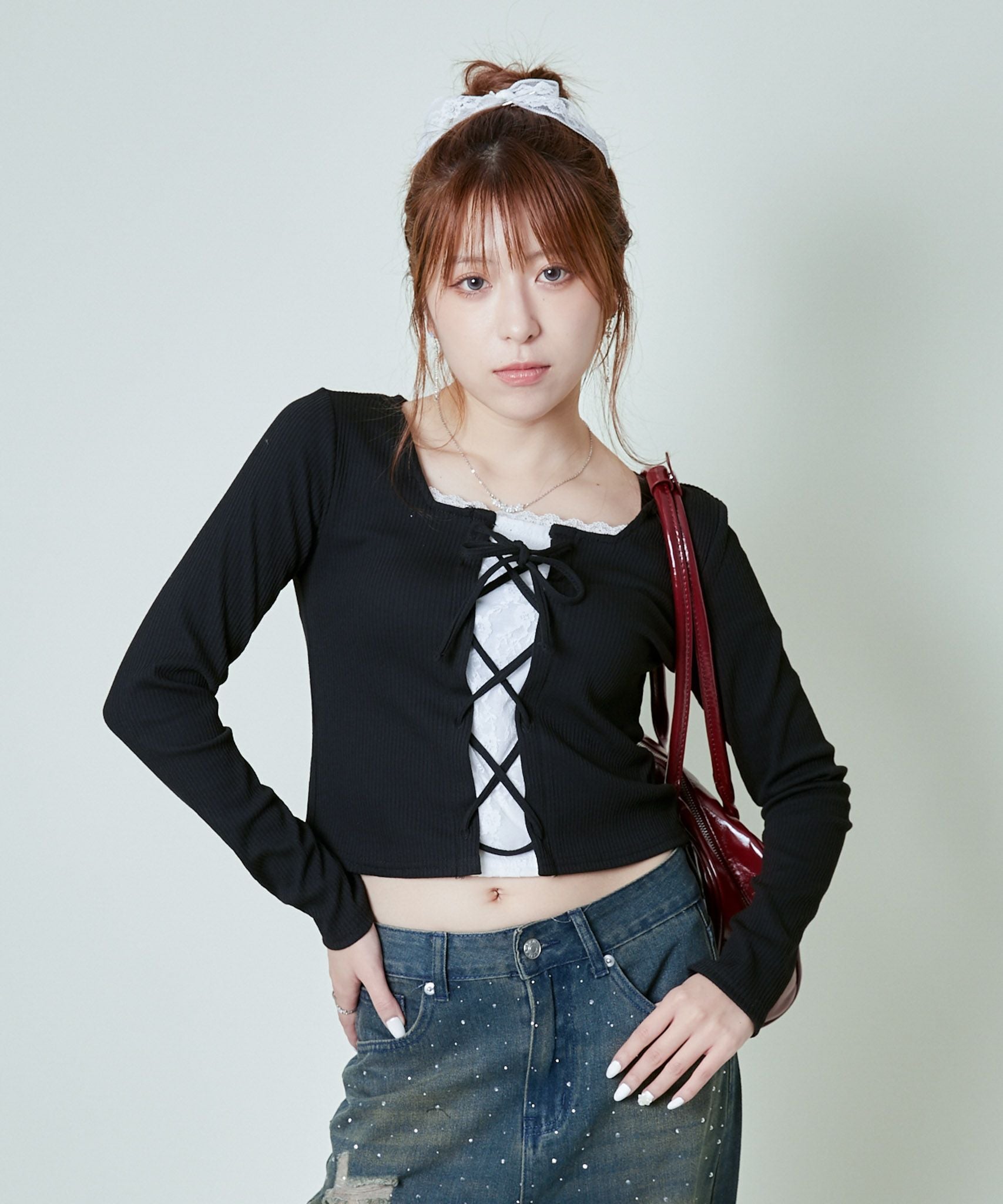 Yue ブラック レース ジップアップ　現販売品 Yue ブラック レース ネグリジェ S - メルカリ