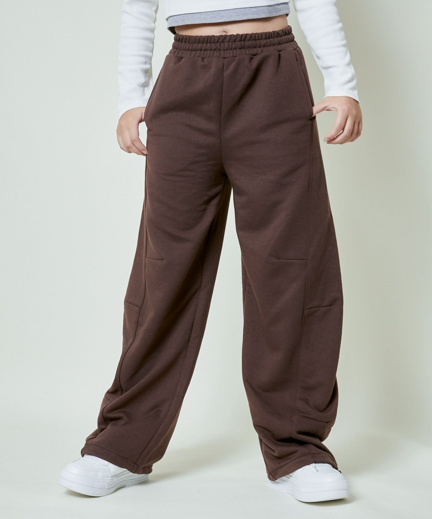 裾ドロスト×ゆるストレート》レディース スウェットパンツ カーブ