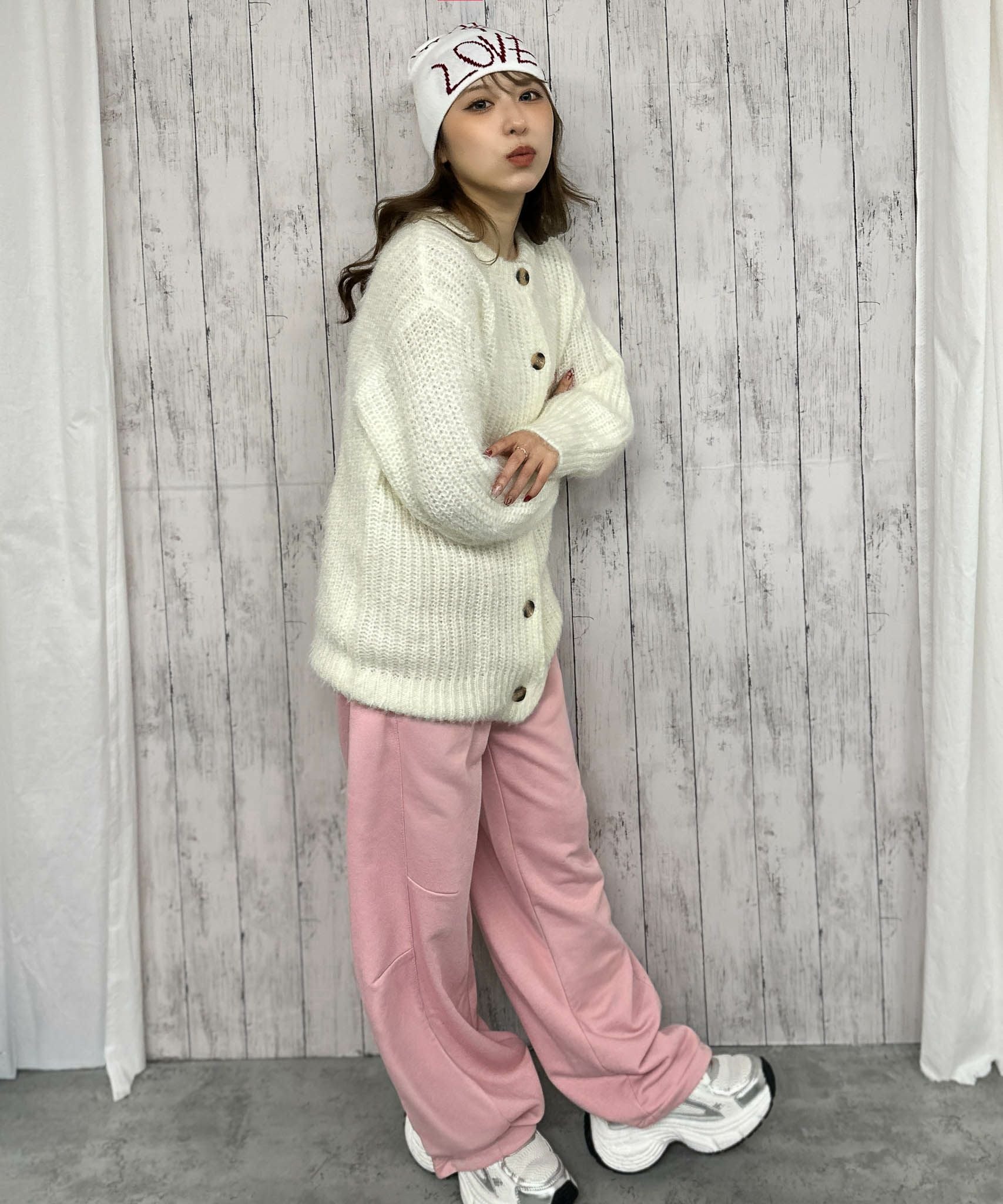 裾ドロスト×ゆるストレート》レディース スウェットパンツ カーブ