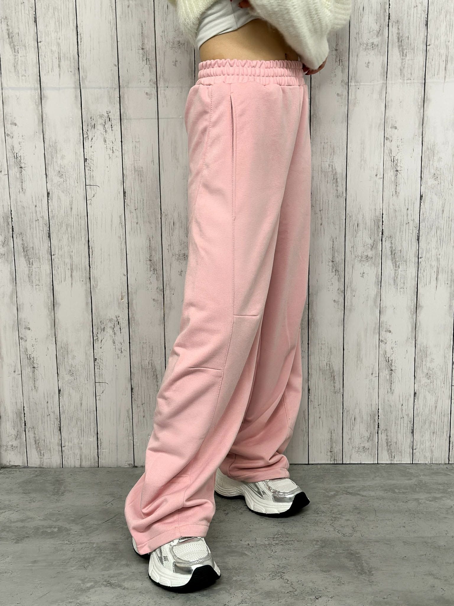 裾ドロスト×ゆるストレート》レディース スウェットパンツ カーブ