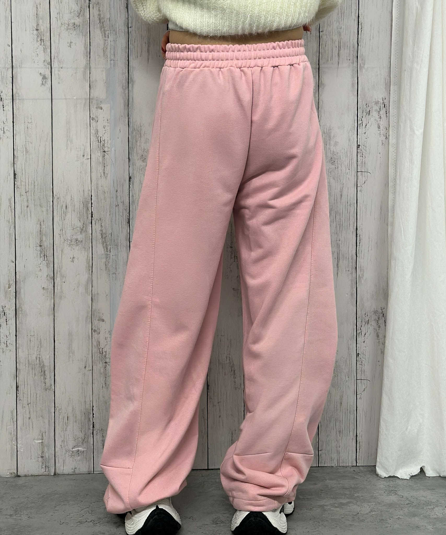 裾ドロスト×ゆるストレート》レディース スウェットパンツ カーブ