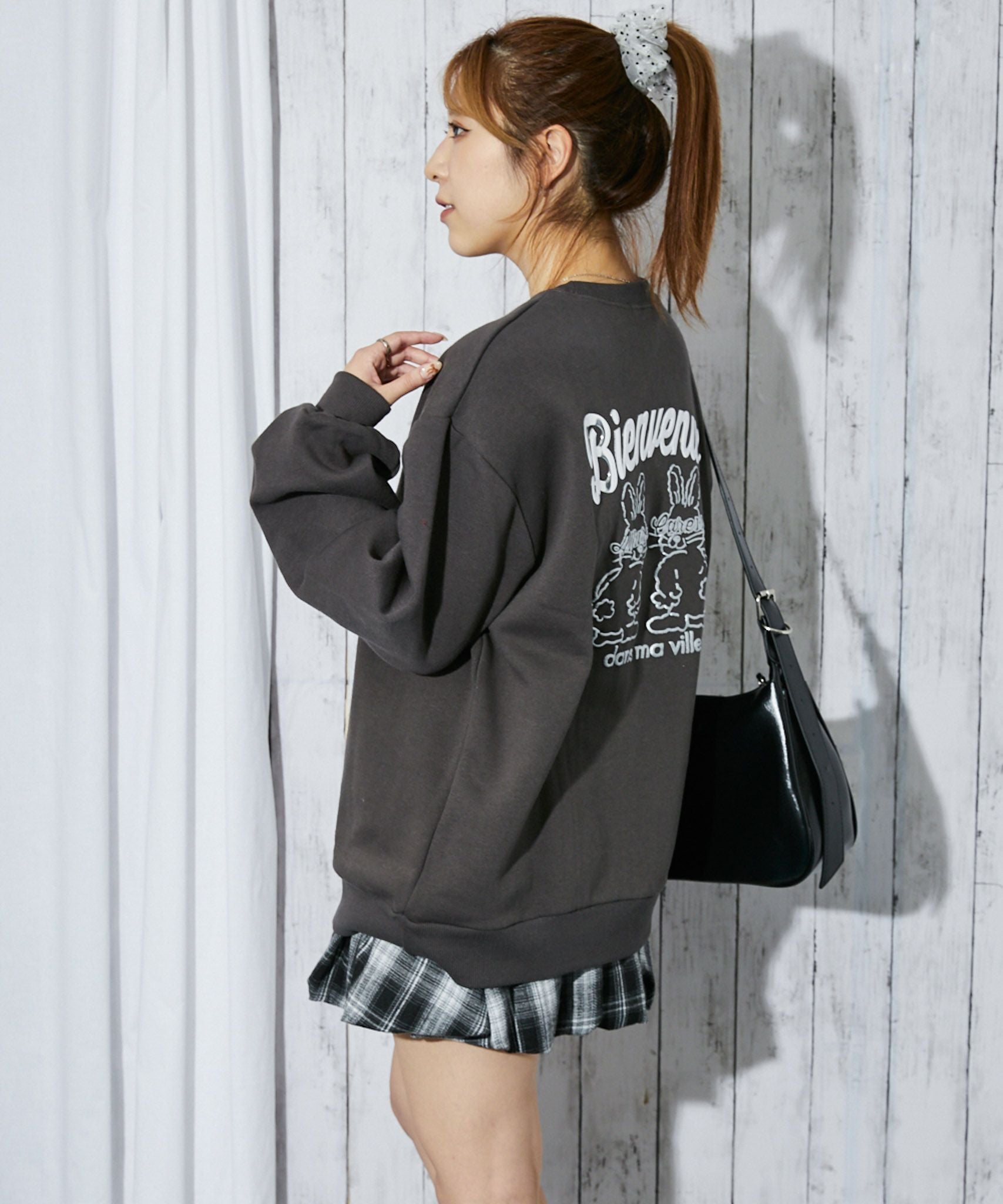 バックプリント×バニーロゴ》レディース 裏起毛 スウェット トレーナー