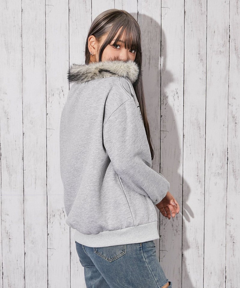 ファー付×バックロゴ》裏起毛スウェットワンショルプルオーバー | GORGE