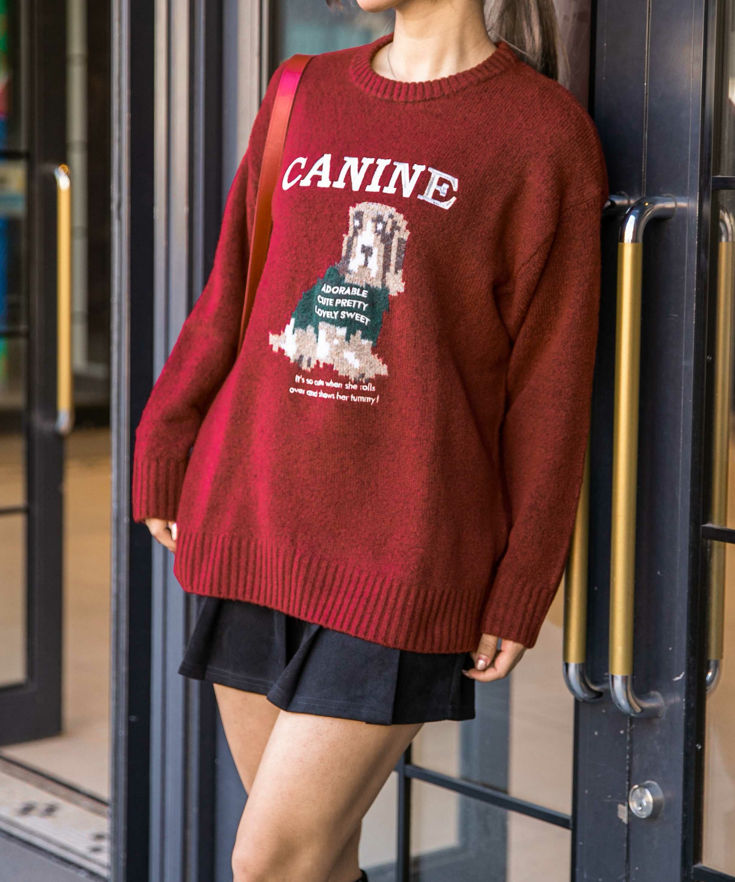ロゴ×犬モチーフ》ふわふわニットトップス 冬◎ | GORGE