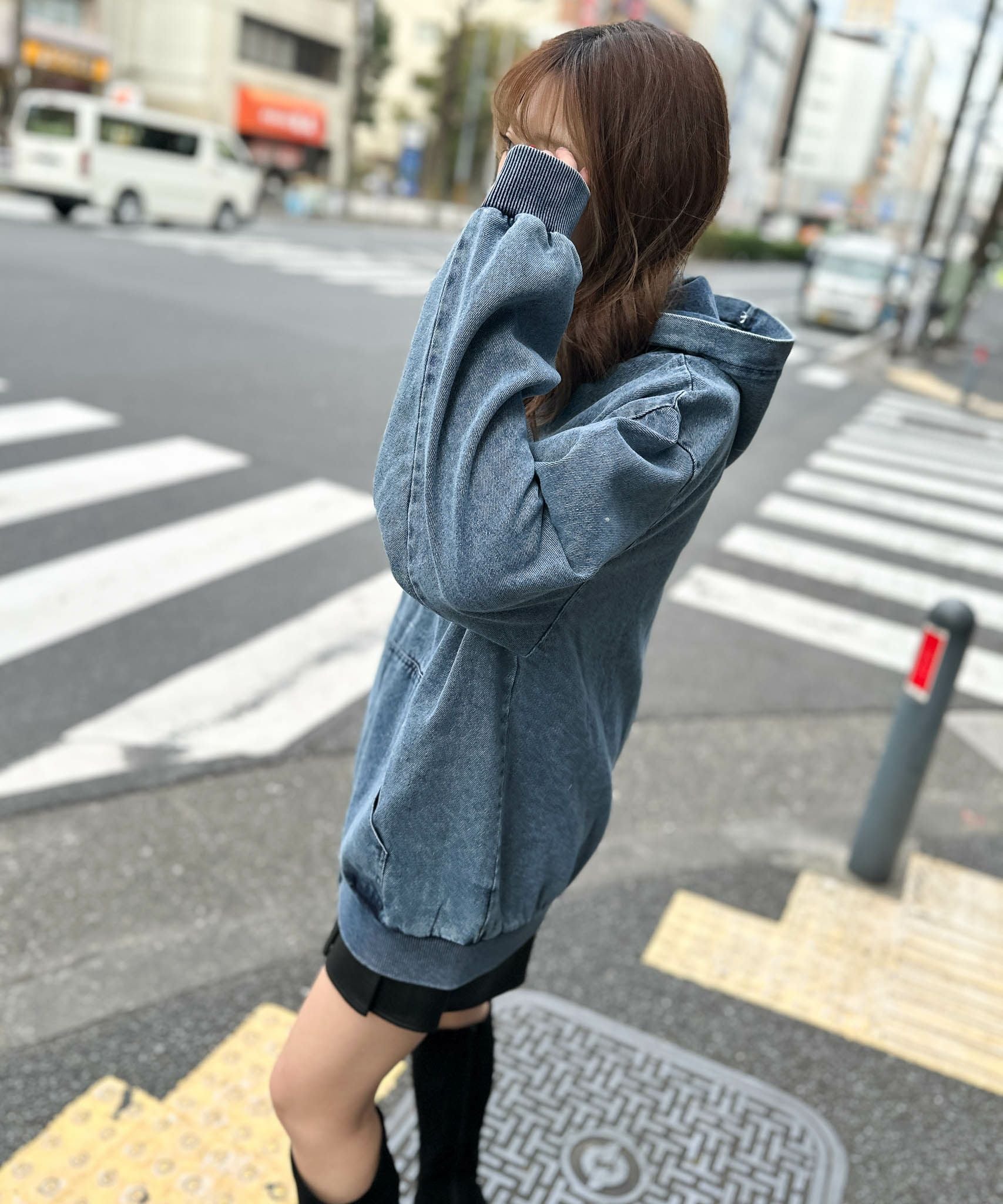 ファーフード取外し可×ヴィンテージ風》デニムZIPブルゾン／秋冬