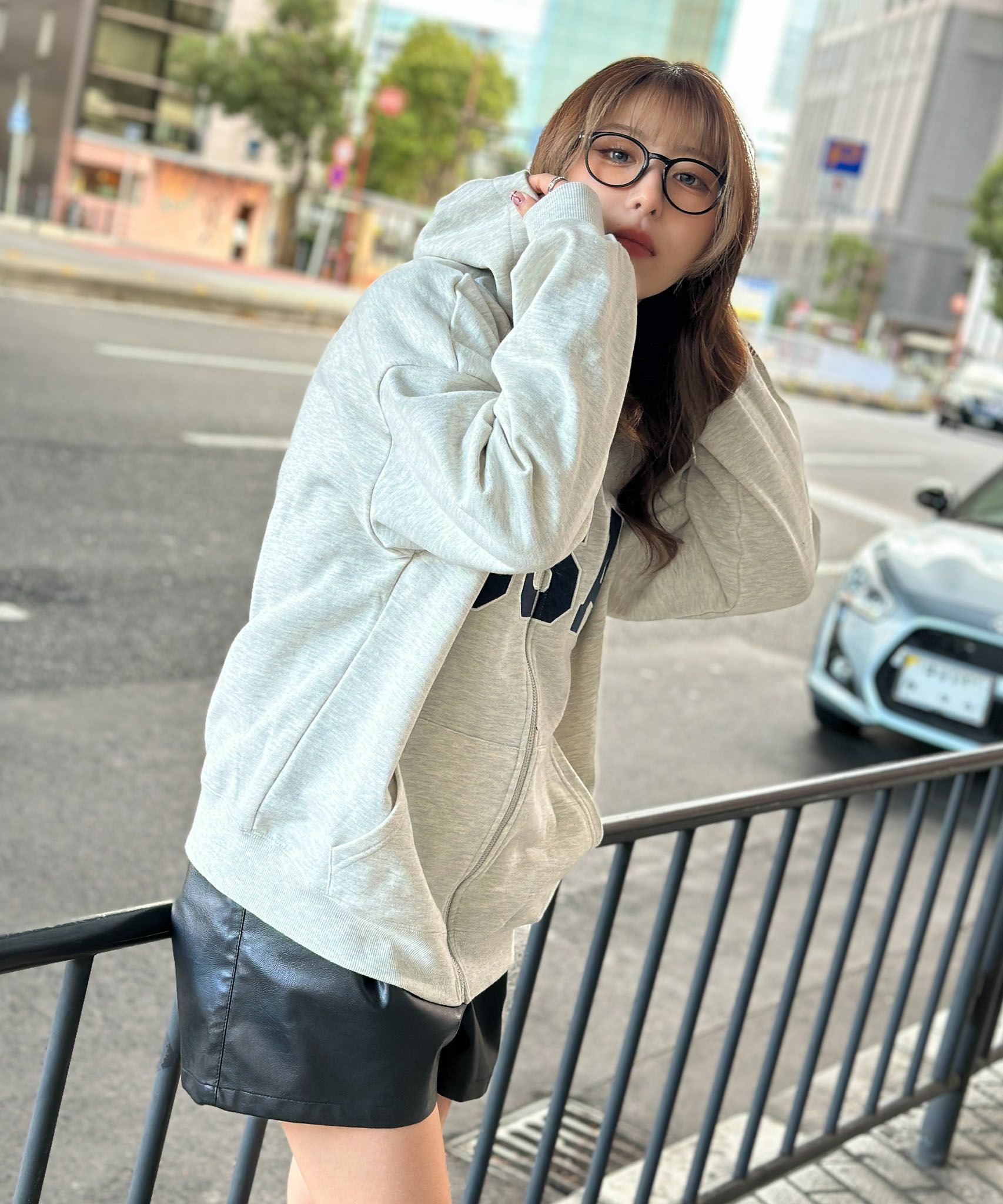 igusa 193 SUGAR PATCH ZIP HOODIE パーカー USAロゴ×星条旗袖刺繍》裏毛ZIPパーカー／秋冬春 セットアップ可