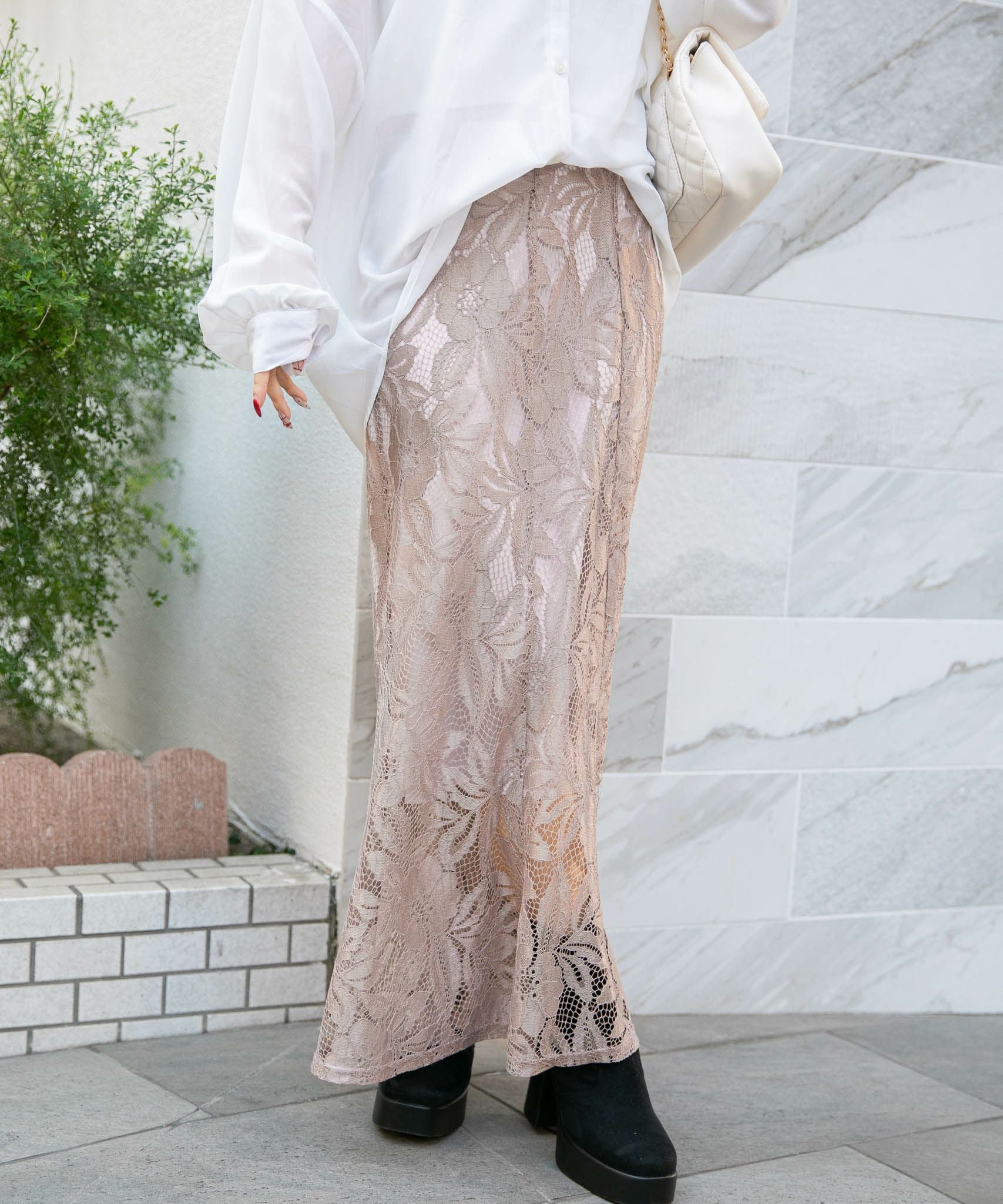 総レース×マーメイド》ロングスカート きれいめ フェミニン 春◎ | GORGE