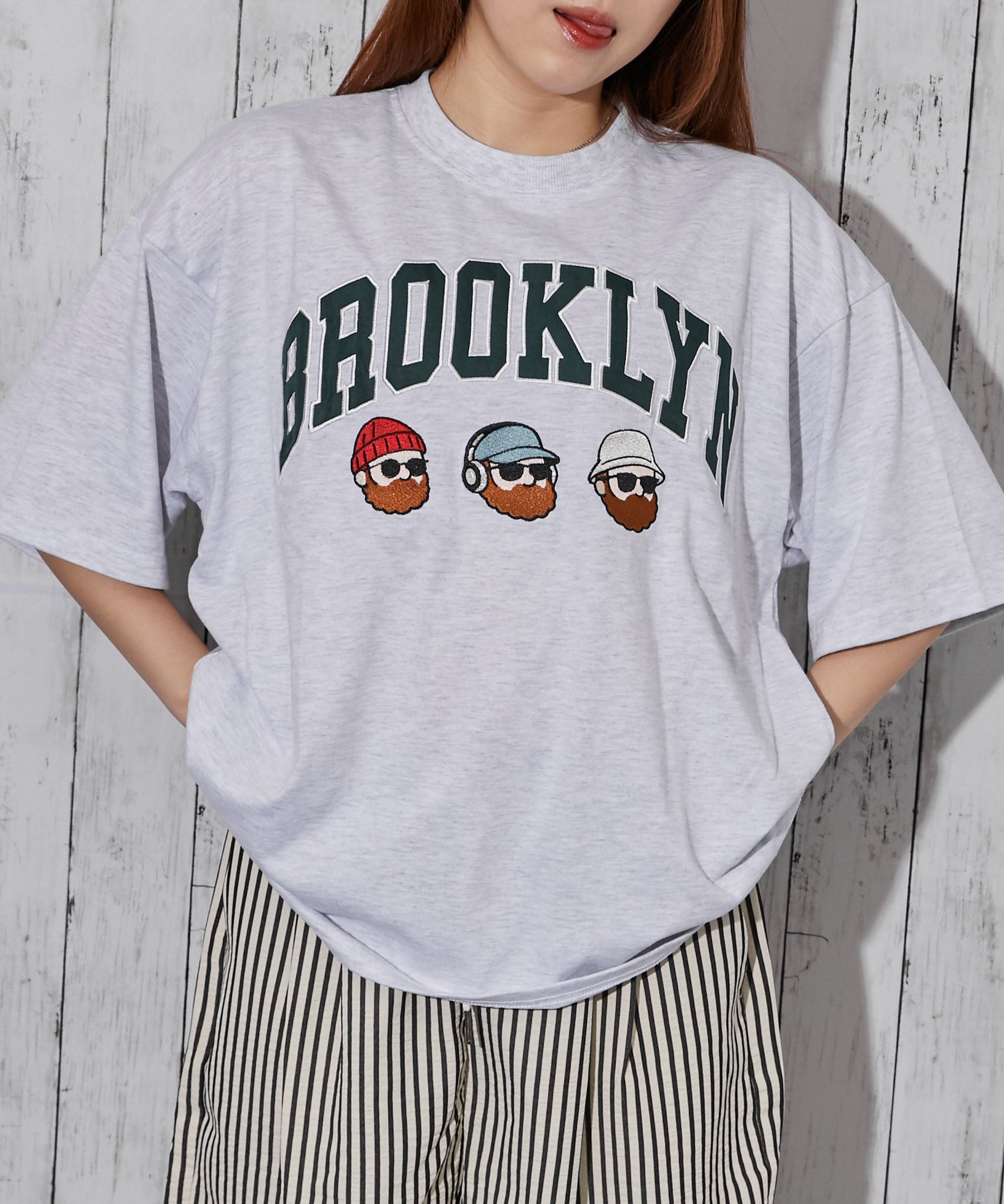 ひげキャラクター×ロゴ》Tシャツ／ストリート／春夏秋／全4色 | GORGE