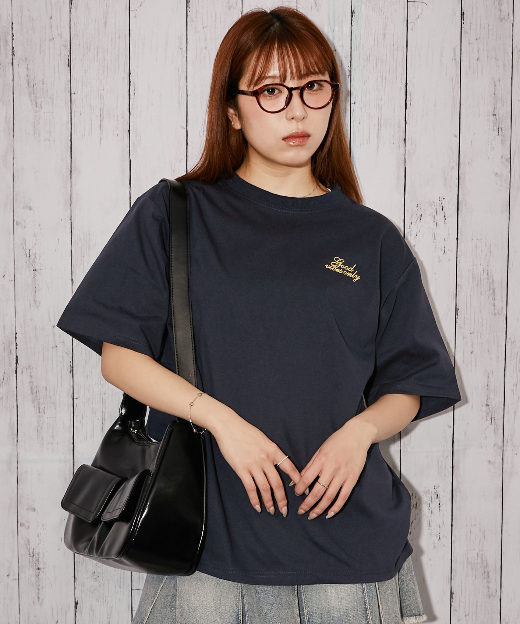 チェックハートロゴ》バックプリントTシャツ／ストリート／春夏／全4
