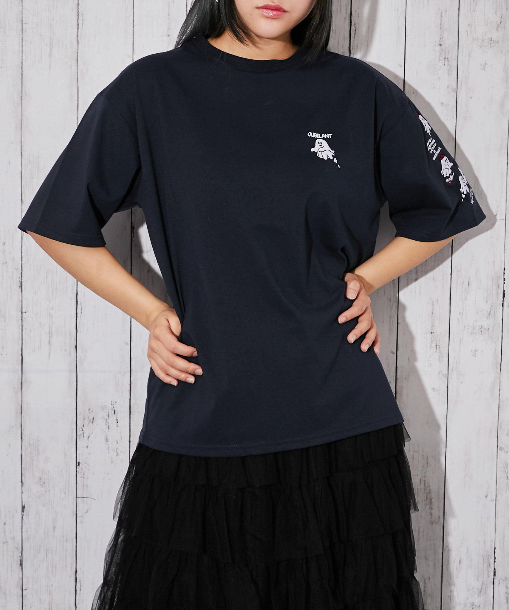 おばけ刺繍》ビックTシャツ／ストリート／春夏／全3色 | GORGE