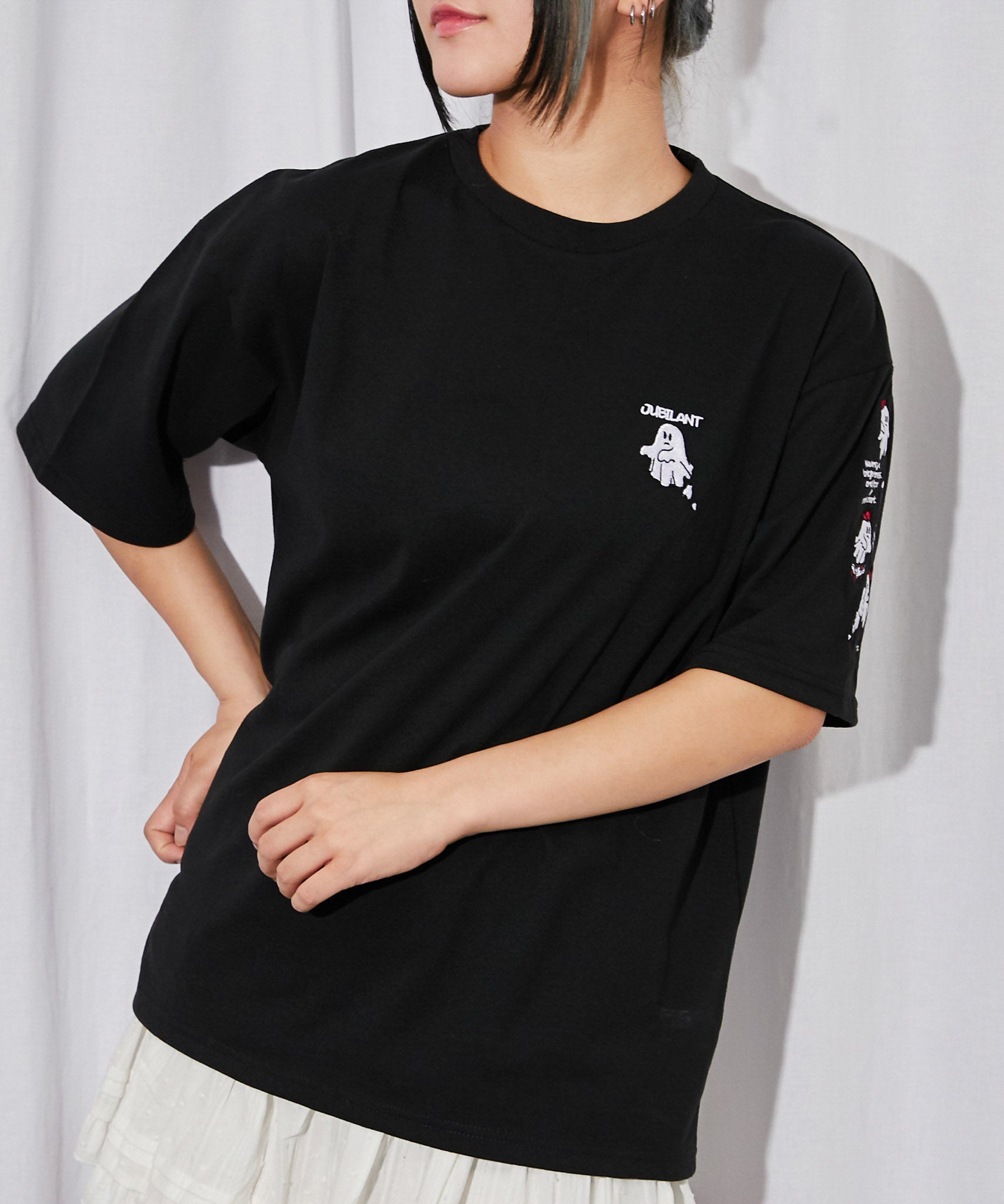 おばけ刺繍》ビックTシャツ／ストリート／春夏／全3色 | GORGE