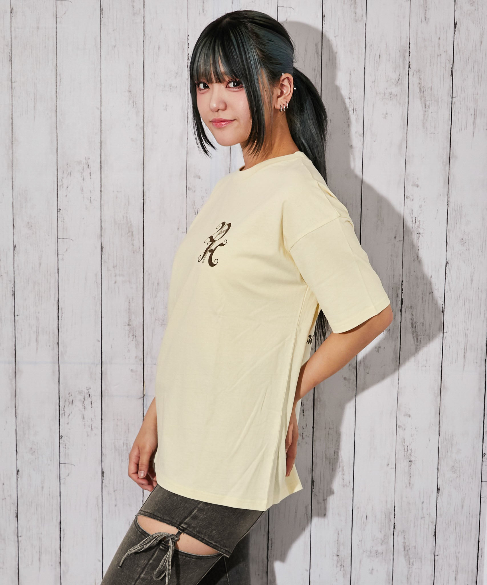 クロスバックプリント》BIG Tシャツ／ストリート／春夏／全3色