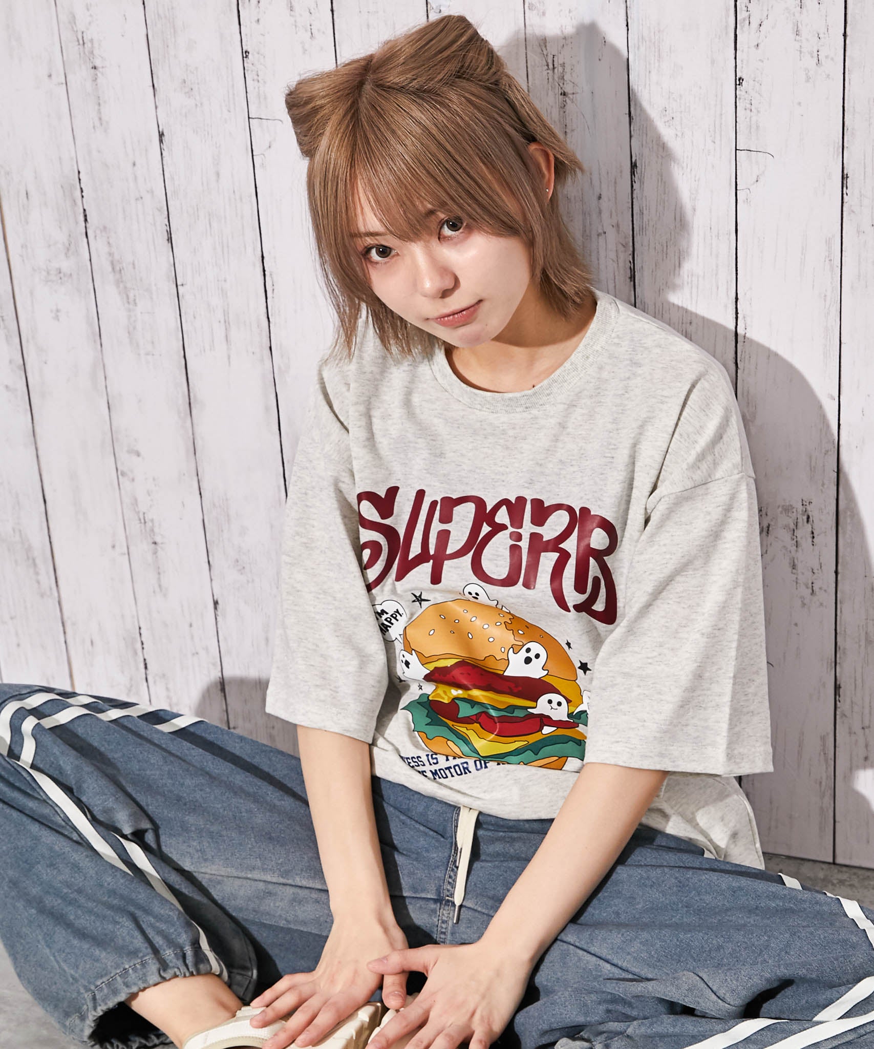 Remite フリンジ シャツブラウス フリンジ加工 シャツ 雑誌 新品 ビッグ プリント ガスマスク シスター スチーム パンク ゴシック 修道院 パーカー XS S M L XL オーバー サイズ XXL T シャツ ロンT 可