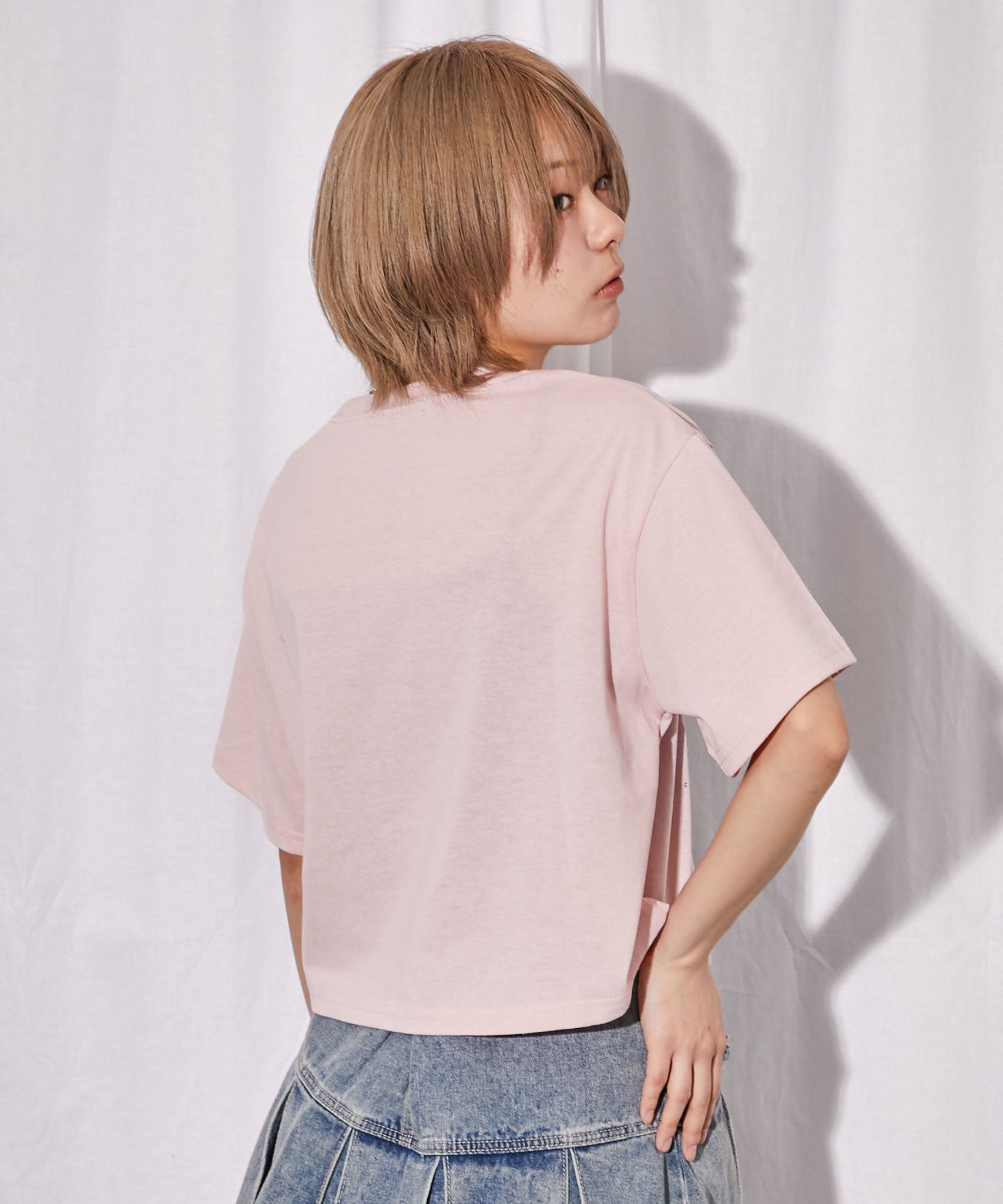 花柄刺繍×ラインストーン》短丈Tシャツ／Y2K／春夏／全4色 | GORGE