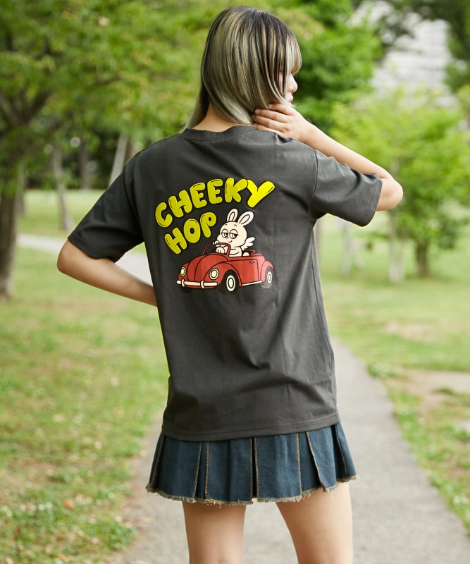 うさぎキャラ×バックプリント》Tシャツ／ストリート×カジュアル／春夏