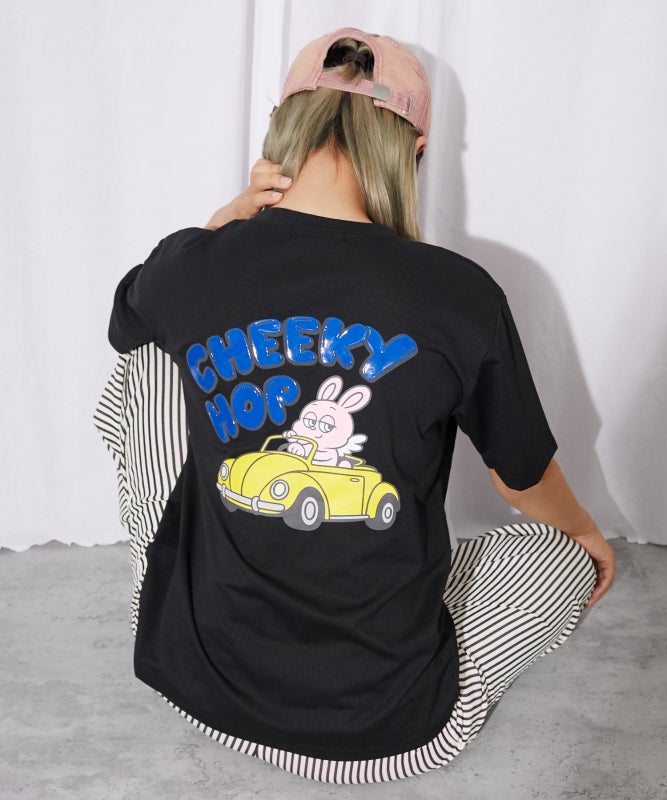 うさぎキャラ×バックプリント》Tシャツ／ストリート×カジュアル／春夏