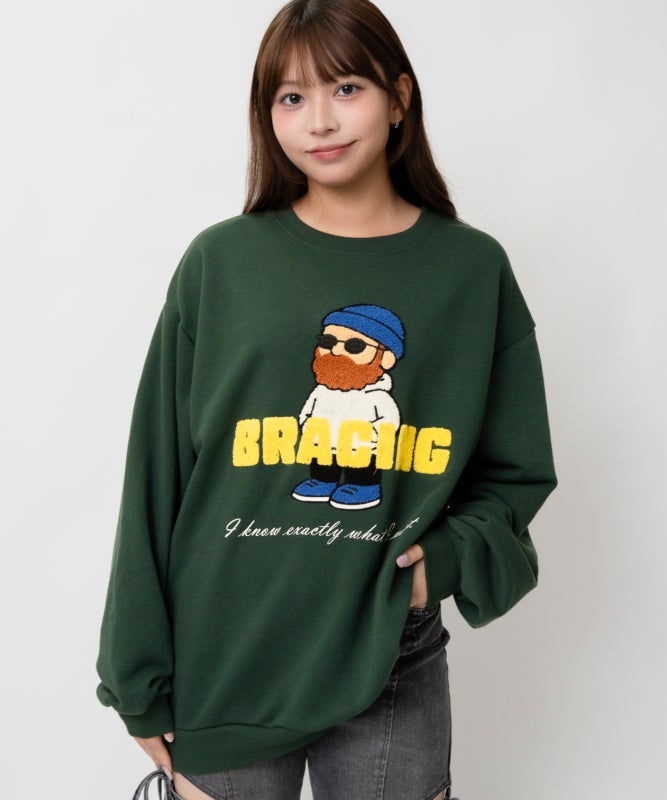 ユニークおじさん サガラ刺繍裏毛トレーナー｜全4色 | GORGE